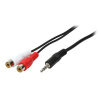 LogiLink Audio kábel 3,5 mm 3-pin/M-2x RCA/F, čierny, 5 m Logilink