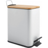 Spirella pedálový odpadkový kôš Erik, biely, oceľ, bambusové veko, 5 l Spirella pedálový odpadkový kôš Erik, biely, oceľ, bambusové veko, 5 l