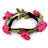 Čelenka do vlasů pružná s růžemi pink 1ks Čelenka do vlasů pružná s růžemi pink 1ks