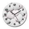 Sklenené hodiny okrúhle Biele pozadie srdce fi 30 cm Sklenené hodiny okrúhle Biele pozadie srdce fi 30 cm