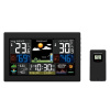 Solight meteostanica, extra veľký farebný LCD, teplota, vlhkosť, tlak, RCC, USb nabíjanie, čierna