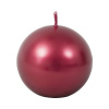 Vianočná sviečka guľa METALIK Ø 8 cm metalická lesklá červená Vianočná sviečka guľa METALIK Ø 8 cm metalická lesklá červená