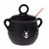 Ozdobná nádoba na med, čierna keramická lyžica Ozdobná nádoba na med, čierna keramická lyžica