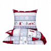 Nyks Vianočné bavlnené obliečky – sivobiela posteľná bielizeň s červeným nórskym vzorom sobov a vločiek Veľkosť: 140x200 + 1x vankúš Nyks Vianočné bavlnené obliečky – sivobiela posteľná bielizeň s červeným nórskym vzorom sobov a vločiek Veľkosť: 140x200 + 1x vankúš