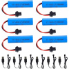 6 kusov 3,7 V 800 mAh LiPo batérií s konektorom SM-2P a USB nabíjačkou 6 kusov 3,7 V 800 mAh LiPo batérií s konektorom SM-2P a USB nabíjačkou