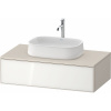 DURAVIT Zencha závesná skrinka pod umývadlo na dosku, 1 zásuvka, 1000 x 550 x 281 mm, biela/taupe super matná, ZE4811064830000 DURAVIT Zencha závesná skrinka pod umývadlo na dosku, 1 zásuvka, 1000 x 550 x 281 mm, biela/taupe super matná, ZE4811064830000