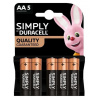 Duracell baterky AA 5 ks Simply Duracell baterky AA 5 ks Simply