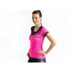 Dámské sportovní tričko CRUSSIS, krátký rukáv, růžová/černá Dámské sportovní tričko CRUSSIS, krátký rukáv, růžová/černá