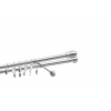 Dvojitá kovová garniža Nerez 300 cm - koncovka Ovál Dvojitá kovová garniža Nerez 300 cm - koncovka Ovál