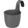 Závesný kvetináč Strend Pro, PP, 26x18x24,5 cm, farba sivá Závesný kvetináč Strend Pro, PP, 26x18x24,5 cm, farba sivá