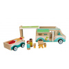 Adam Toys Drevený auto karavan s prívesom a príslušenstvom Adam Toys Drevený auto karavan s prívesom a príslušenstvom
