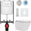 CERANO - Závesné WC s bidetom Cronus Pro - biela lesklá - tlačidlo Prime/Dualo, biele - na zamurovanie - 59,3x38,4 cm CERANO - Závesné WC s bidetom Cronus Pro - biela lesklá - tlačidlo Prime/Dualo, biele - na zamurovanie - 59,3x38,4 cm