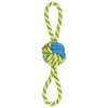 Lopta Flamingo Knotted Ball 30cm - loptička s povrazom pre psa, modrá a žltá Lopta Flamingo Knotted Ball 30cm - loptička s povrazom pre psa, modrá a žltá