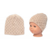 Ažúrková čiapka, dvojvrstvová, bavlna, Baby Nellys - cappuccino, veľ. 48-52 cm Ažúrková čiapka, dvojvrstvová, bavlna, Baby Nellys - cappuccino, veľ. 48-52 cm