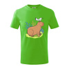 Kapybara a vtáčik - Tričko detské bavlnené - 104-110cm / 3-4 roky ( Apple Green ) Kapybara a vtáčik - Tričko detské bavlnené - 104-110cm / 3-4 roky ( Apple Green )