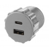 STRONG StrongPower USB nabíjačka, 2 x nabíjacie výstupy, priemer 35 mm, strieborná STRONG StrongPower USB nabíjačka, 2 x nabíjacie výstupy, priemer 35 mm, strieborná