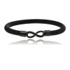 Yvon Moderný pánsky náramok z čiernej ocele s motívom nekonečna Yvon Moderný pánsky náramok z čiernej ocele s motívom nekonečna