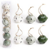 Vianočné ozdoby na zavesenie - roľničky 4cm-ové 6 kusov - biele, bledo a tmavo-zelené Vianočné ozdoby na zavesenie - roľničky 4cm-ové 6 kusov - biele, bledo a tmavo-zelené