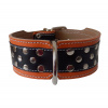 Obojok kožený 6cm + nity - oranžový, čierny Obojok kožený 6cm + nity - oranžový, čierny