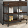Kuchyňský vozík hnědý dub 105 x 42 x 95 cm kompozitní dřevo Hnědá 842380 Kuchyňský vozík hnědý dub 105 x 42 x 95 cm kompozitní dřevo Hnědá 842380