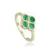 MINET JMAS7058GR54 - MINET Pozlacený stříbrný prsten čtyřlístek se zeleným malachitem vel. 54 MINET JMAS7058GR54 - MINET Pozlacený stříbrný prsten čtyřlístek se zeleným malachitem vel. 54