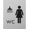 Štítok na dvere strieb.mat. 7x9cm Picto / WC + SPRCHY ženy Strieborná Štítok na dvere strieb.mat. 7x9cm Picto / WC + SPRCHY ženy Strieborná