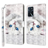 Peňaženkové kožené puzdro PAINTED na Oppo A54 / A54s - Reflection White Cat Peňaženkové kožené puzdro PAINTED na Oppo A54 / A54s - Reflection White Cat