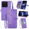 Peňaženkové kožené puzdro Flower Zipper na Xiaomi Redmi Note 13 - Fialová Peňaženkové kožené puzdro Flower Zipper na Xiaomi Redmi Note 13 - Fialová