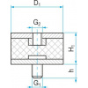 Silentblok typ 2 - 30x50 M8x20