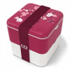 MonBento Desiatový bento box Square graphic Magnolia fialový MonBento Desiatový bento box Square graphic Magnolia fialový