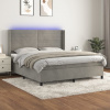 zahrada-XL Posteľ boxsping s matracom a LED bledosivá 180x200 cm zamat 3139637 zahrada-XL Posteľ boxsping s matracom a LED bledosivá 180x200 cm zamat 3139637