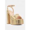 Sandále Koi Footwear Shonen Gold Lizard Platform Heels zlatá EUR 36 Sandále Koi Footwear Shonen Gold Lizard Platform Heels zlatá EUR 36