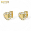 Zlaté náušnice Au585/000 14k napichovacie srdiečka s kameňmi - Rozmer: 0.7 Zlaté náušnice Au585/000 14k napichovacie srdiečka s kameňmi - Rozmer: 0.7