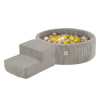 PLUSH NEST PLUSH NEST Mini ihrisko so suchým bazénom 90 × 30 cm so schodíkom a 200 loptičkami, béžové PLUSH NEST PLUSH NEST Mini ihrisko so suchým bazénom 90 × 30 cm so schodíkom a 200 loptičkami, béžové