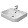 Duravit Happy D.2 - Umývadlo na dosku, 600x460 mm, s prepadom, s otvorom na batériu, WonderGliss, biela 23156000001