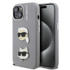 Karl Lagerfeld Grained PU K&CH Heads zadný kryt pre iPhone 15 Grey Karl Lagerfeld Grained PU K&CH Heads zadný kryt pre iPhone 15 Grey
