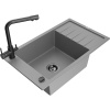 Mexen Elias žulový drez s 1 komorou s odkvapkávačom a kuchynskou batériou Duero, sivý - 6511-71-671600-70-B Mexen Elias žulový drez s 1 komorou s odkvapkávačom a kuchynskou batériou Duero, sivý - 6511-71-671600-70-B