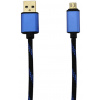 Dátový Micro USB kábel k ovládaču 3m modrý Dátový Micro USB kábel k ovládaču 3m modrý