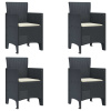 zahrada-XL Záhradná stolička 4 pcs Antracit 53 x 49 x 85 cm Polypropylén 847472 zahrada-XL Záhradná stolička 4 pcs Antracit 53 x 49 x 85 cm Polypropylén 847472