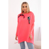Legínovo Nadrozmerná mikina s asymetrickými bokmi púdrová ružová Farba: Neonová ružová, Veľkosť: UNI Legínovo Nadrozmerná mikina s asymetrickými bokmi púdrová ružová Farba: Neonová ružová, Veľkosť: UNI