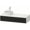 DURAVIT Zencha závesná skrinka pod umývadlo na dosku (umývadlo vľavo), 1 zásuvka, 1300 x 550 x 281 mm, čierna líniová štruktúra/biela super matná, ZE4812L63840000 DURAVIT Zencha závesná skrinka pod umývadlo na dosku (umývadlo vľavo), 1 zásuvka, 1300 x 550 x 281 mm, čierna líniová štruktúra/biela super matná, ZE4812L63840000