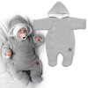 Zimná pletená kombinéza/overálok s kapucňou Baby Nellys - světlo sivá, veľ. 62 Zimná pletená kombinéza/overálok s kapucňou Baby Nellys - světlo sivá, veľ. 62