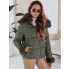Khaki dámska štýlová prešívaná bunda s ozdobnou kožušinou TY5068 XL Khaki dámska štýlová prešívaná bunda s ozdobnou kožušinou TY5068 XL