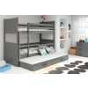 Interbeds Poschodová posteľ Rico 3 trojmiestna grafit 200cm x 90cm sivá Interbeds Poschodová posteľ Rico 3 trojmiestna grafit 200cm x 90cm sivá
