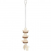 Toys on a chain, with rope, wood, coloured, 30 cm Toys on a chain, with rope, wood, coloured, 30 cm