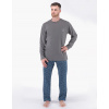 Pánské pyžamo dlouhé 79175P šedé vel.L- Gina Pánské pyžamo dlouhé 79175P šedé vel.L- Gina