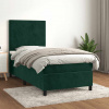 Box spring postel s matrací tmavě zelená 100x200 cm samet Zelená 3142890 Box spring postel s matrací tmavě zelená 100x200 cm samet Zelená 3142890