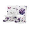 Porcelánové šálky na kávu a čaj s tanierikmi DUO CROCUS VIOLET 250 ml 2 ks. Porcelánové šálky na kávu a čaj s tanierikmi DUO CROCUS VIOLET 250 ml 2 ks.