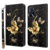 Peňaženkové kožené puzdro PAINTED na Oppo A54 / A54s - Golden Swallow Butterfly Peňaženkové kožené puzdro PAINTED na Oppo A54 / A54s - Golden Swallow Butterfly