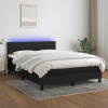 Box spring postel s matrací a LED černá 140x200 cm textil Černý 3133319 Box spring postel s matrací a LED černá 140x200 cm textil Černý 3133319